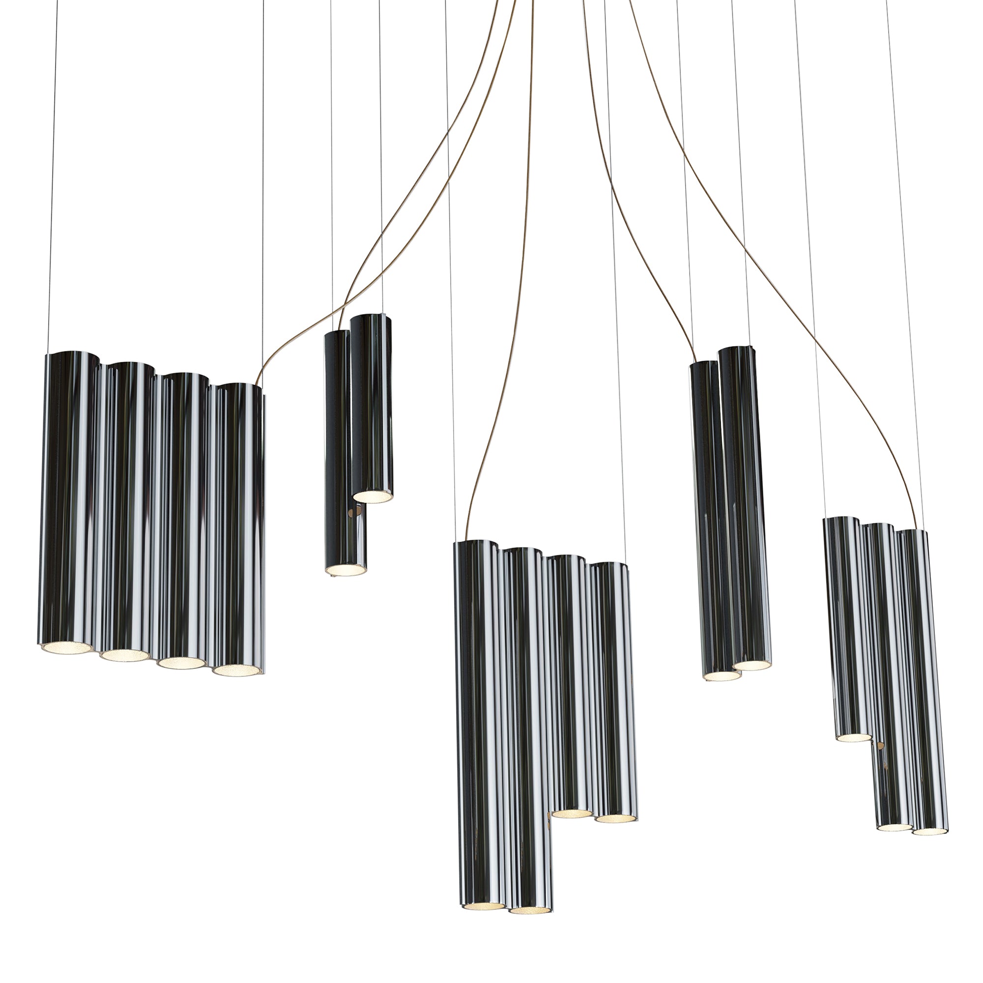 Silo 14 Suspension Lamp: Mirror Polished Aluminum