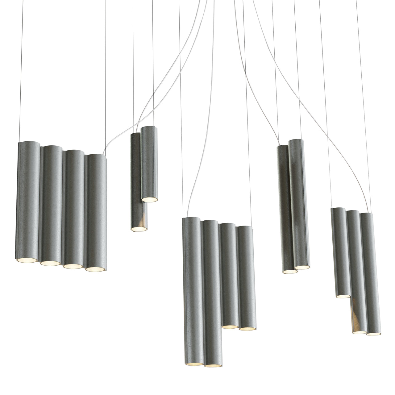 Silo 14 Suspension Lamp: Tumbled Aluminum