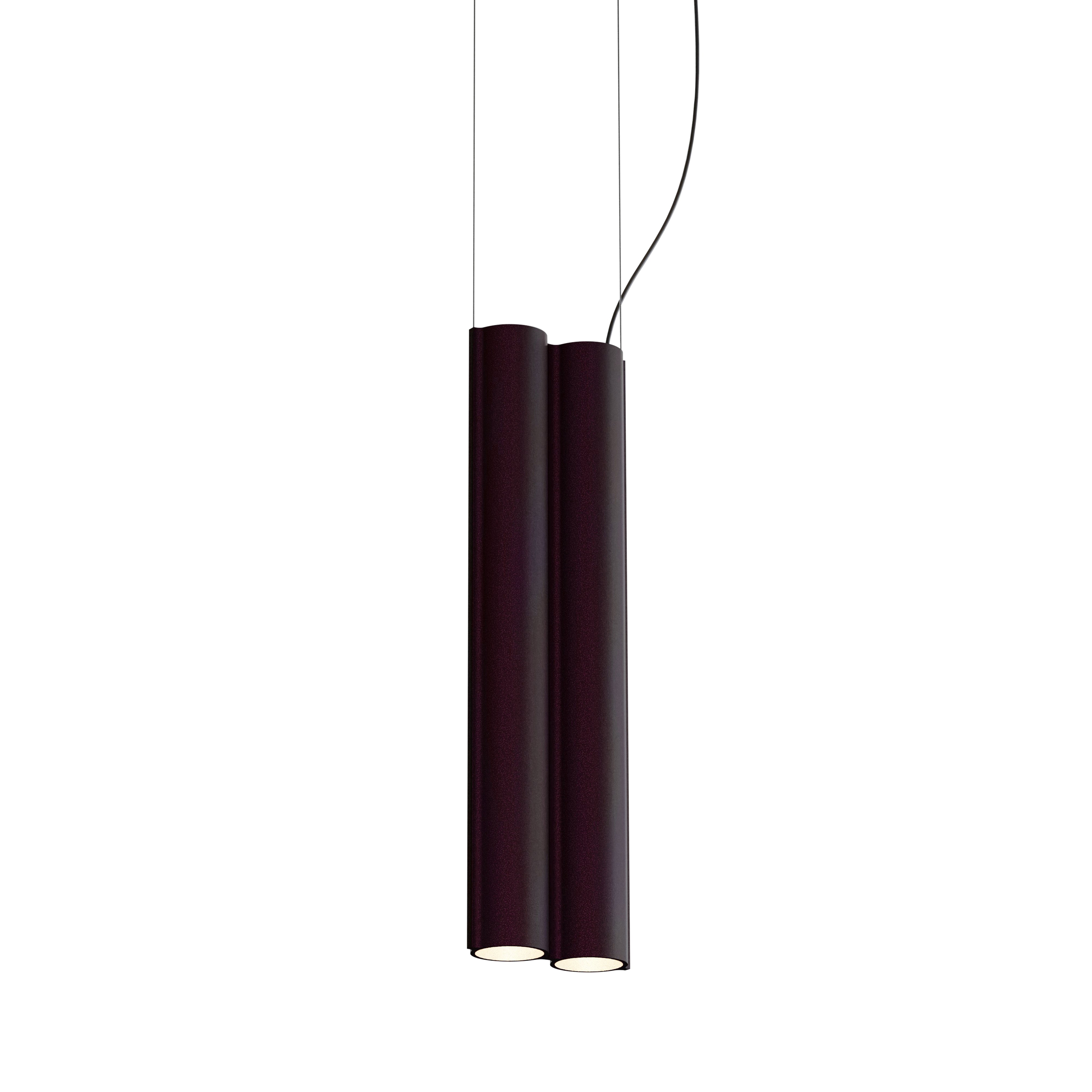 Silo 2SB Suspension Lamp: Aubergine