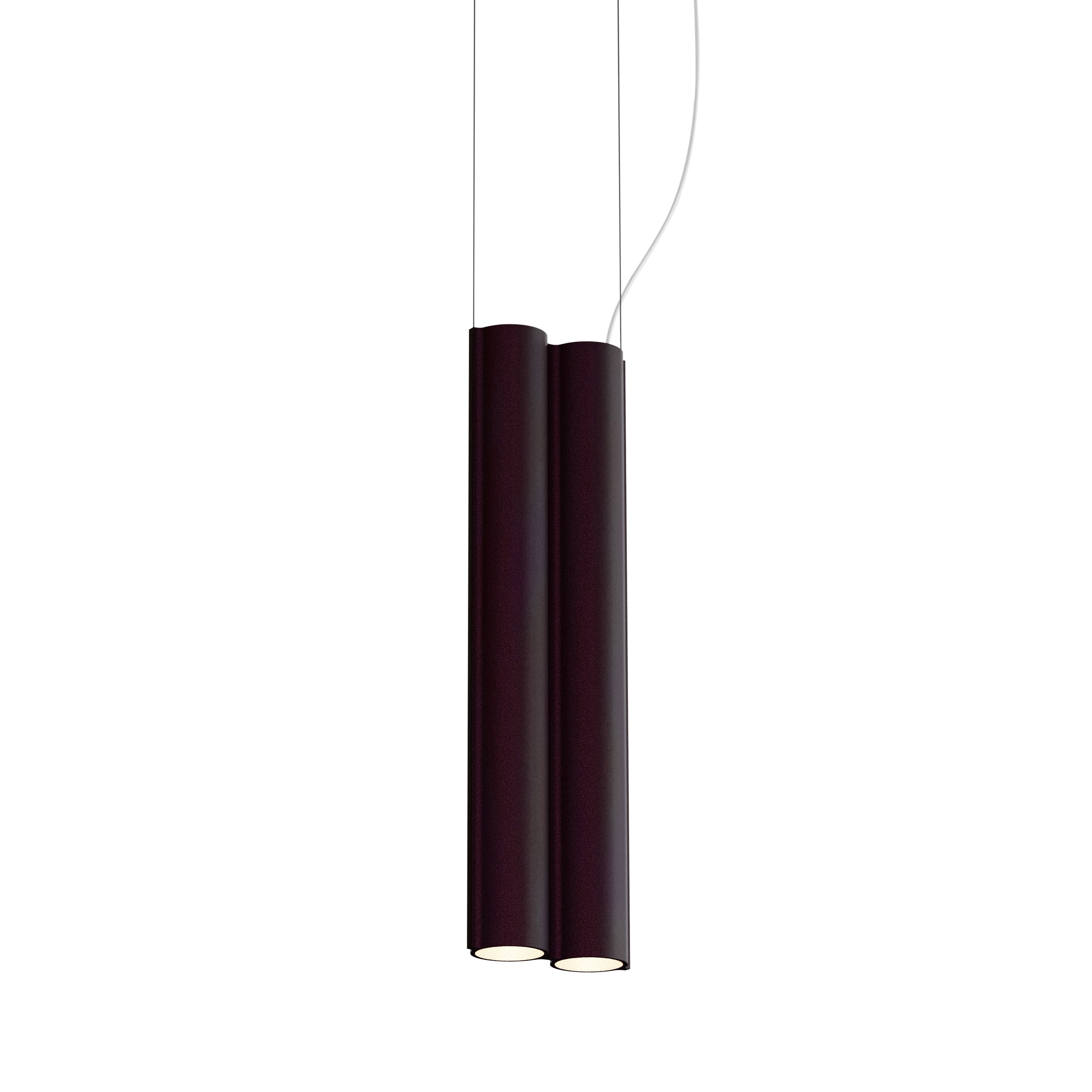 Silo 2SB Suspension Lamp: Aubergine