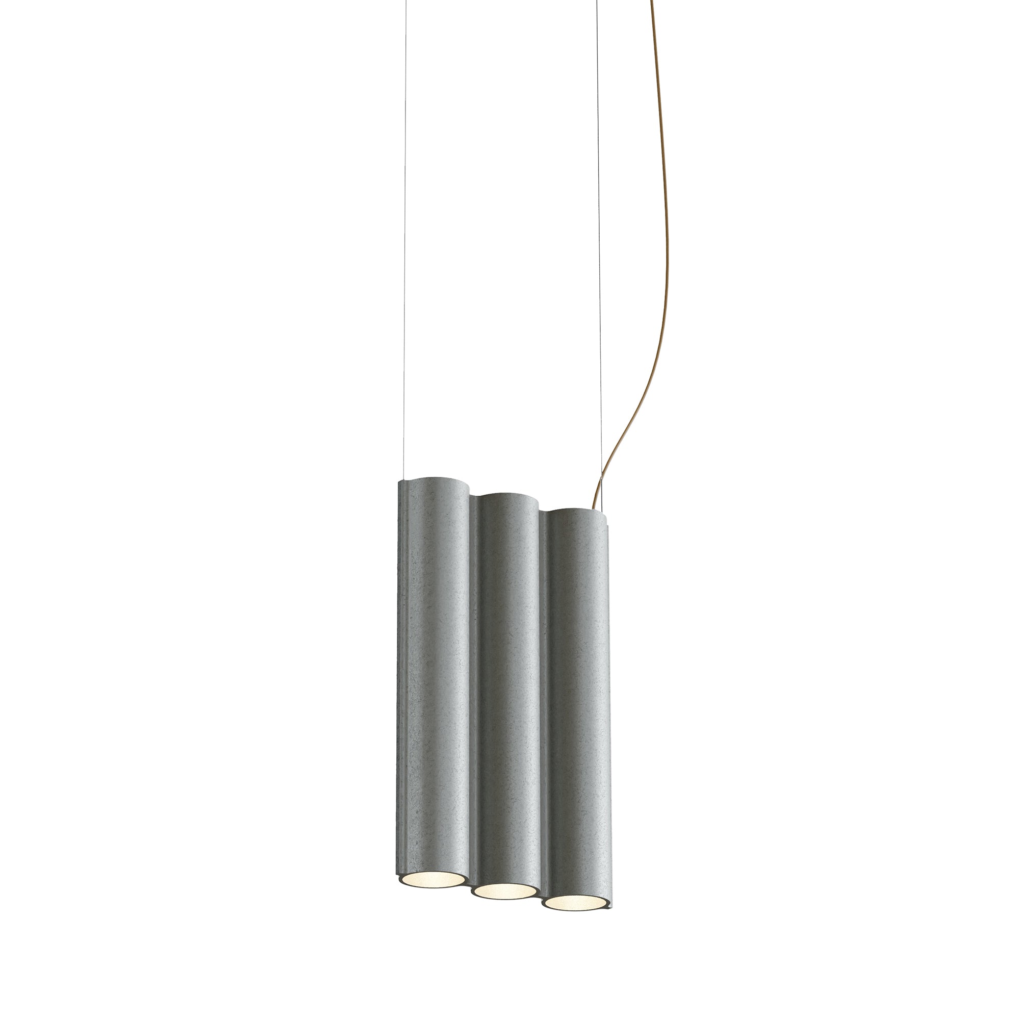 Silo 3SA Suspension Lamp: Tumbled Aluminum