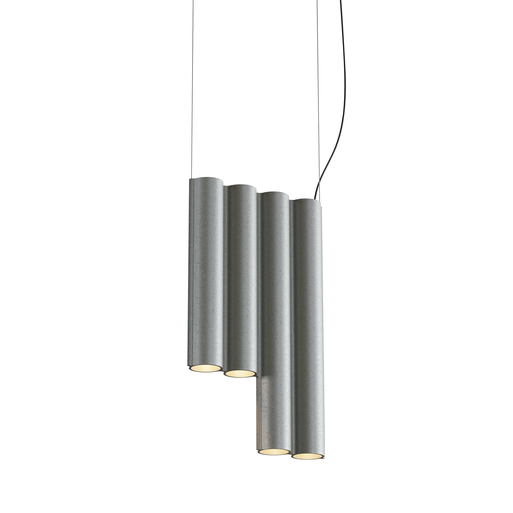 Silo 4SE Suspension Lamp: Tumbled Aluminum