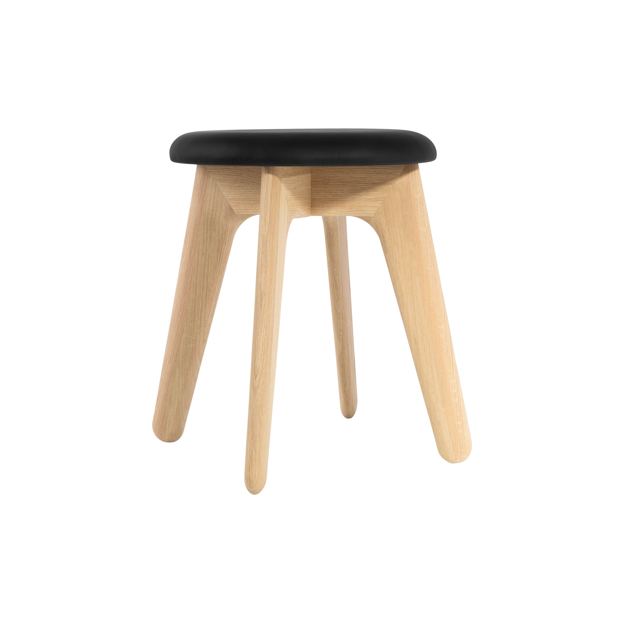 Slab Stool: Upholstered + Natural Oak