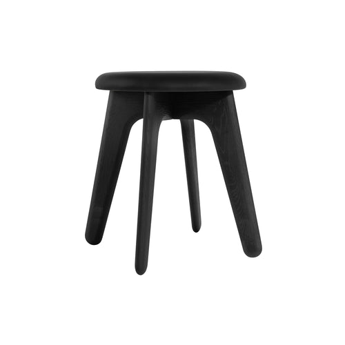 Slab Stool: Upholstered + Black Oak
