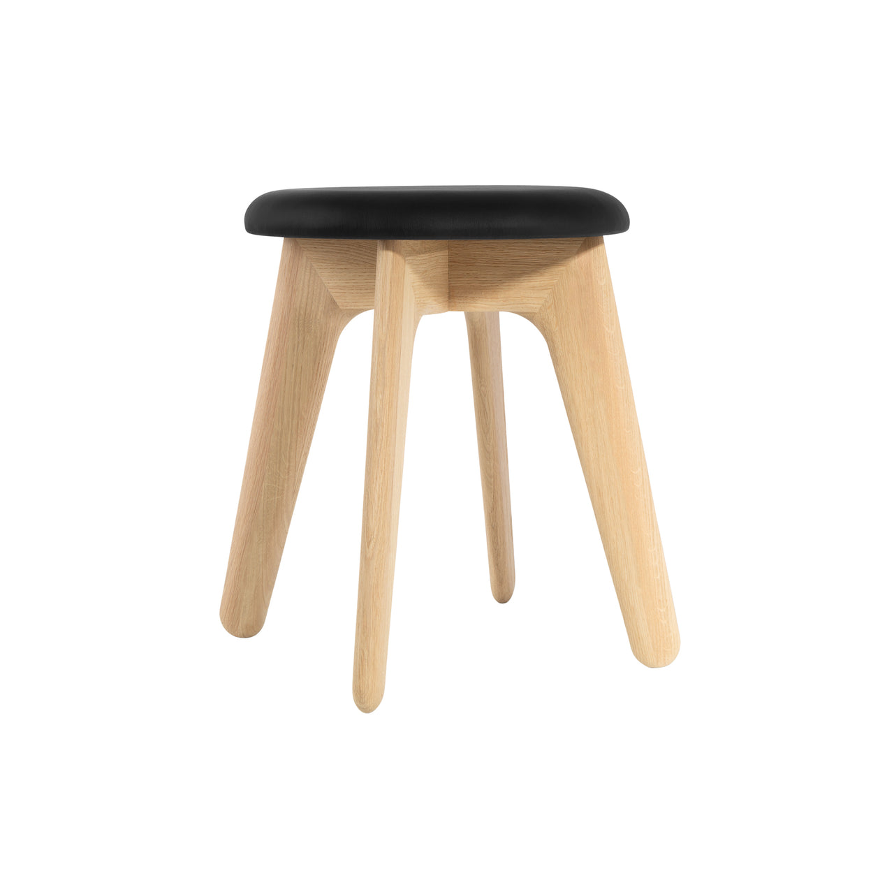 Slab Stool: Upholstered + Natural Oak