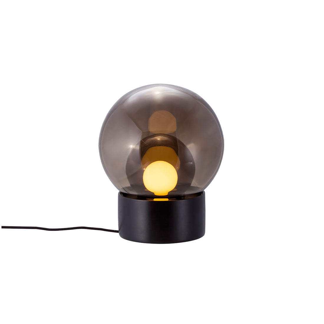 Boule Table Lamp: Smoke Gray + Smoke Gray + Black