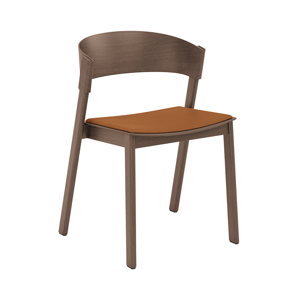 Cover Side Chair: Upholstered + Stained Dark Brown