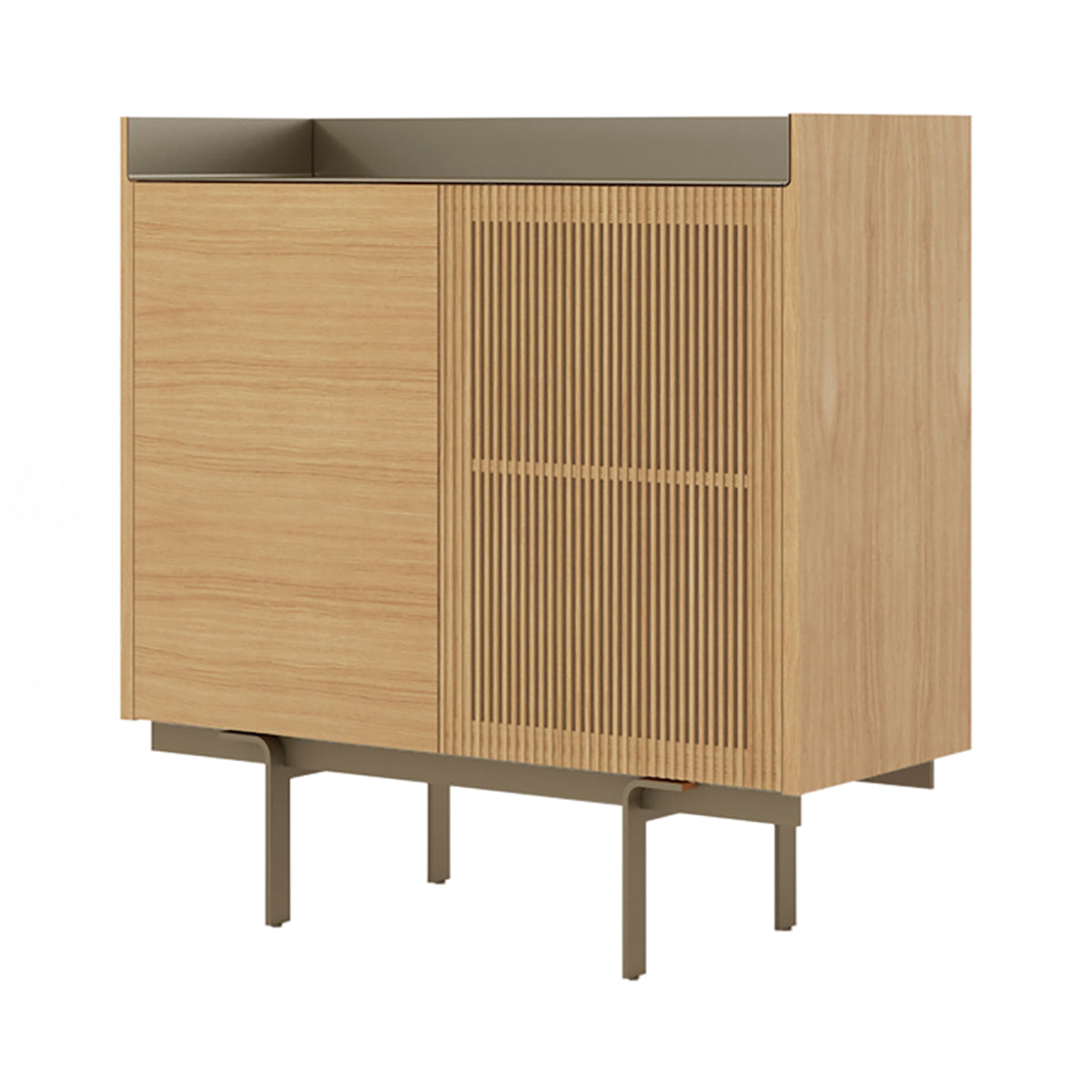 Stockholm Cupboard: STH224 + Whitened Oak + Anodized Aluminum Bronze + Bronze