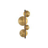 Strate Wall Light: Small + Moon + Satin Graphite + Satin Brass