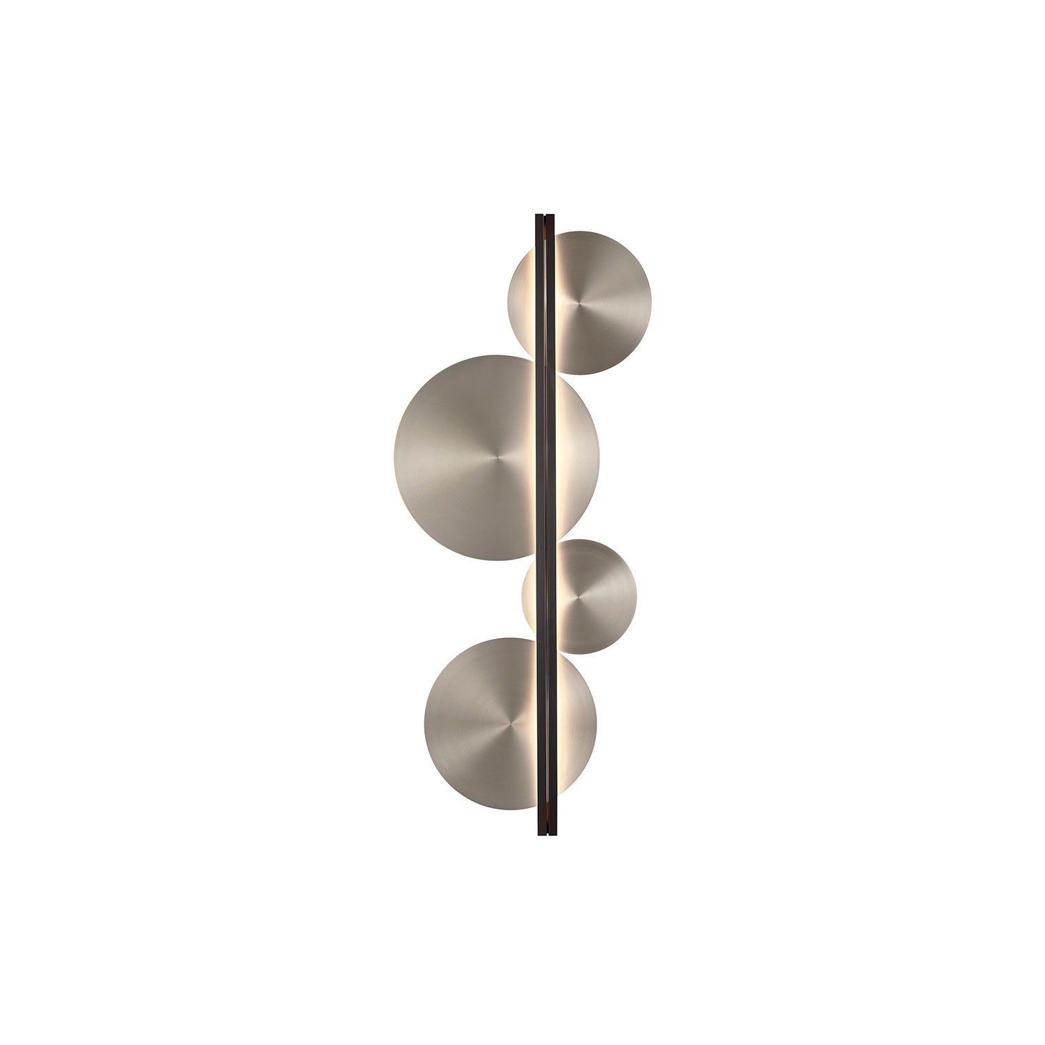Strate Wall Light: Small + Moon + Satin Graphite + Satin Nickel