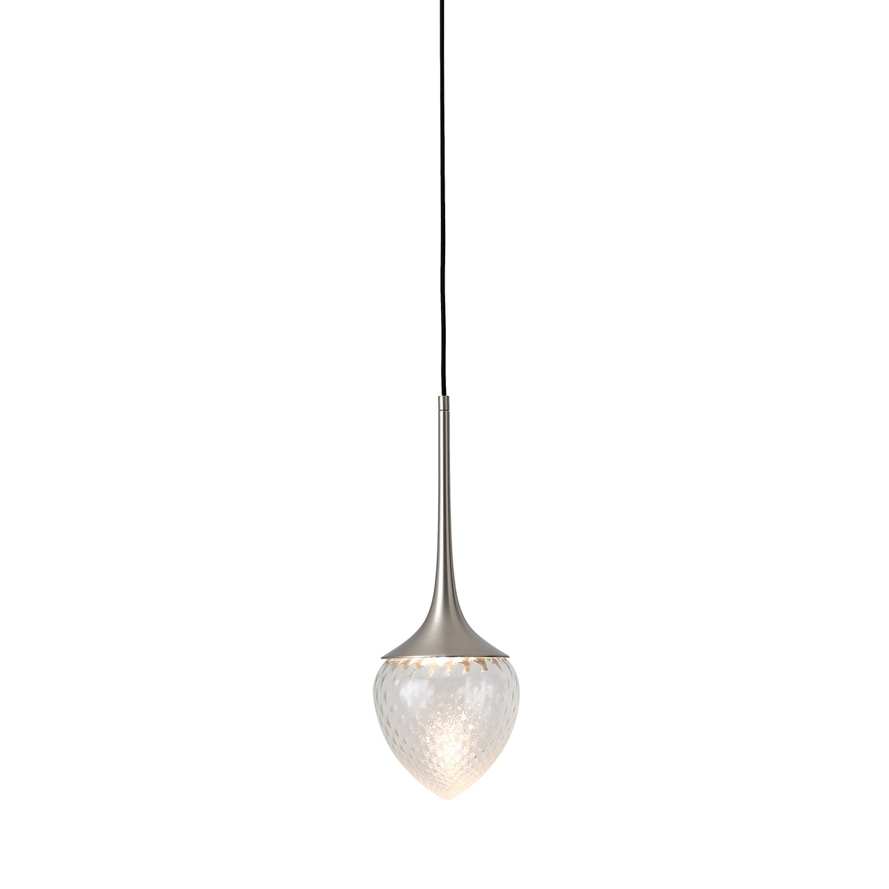 Louis Pendant: Extra Large + Satin Nickel + Clear + Patterned