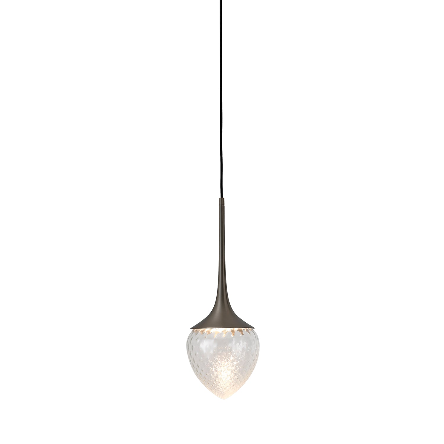 Louis Pendant: Extra Large + Satin Graphite + Clear + Patterned