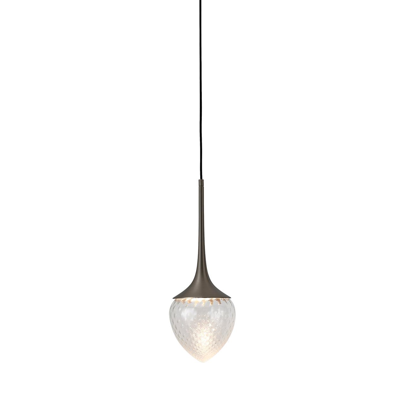 Louis Pendant: Extra Large + Satin Graphite + Clear + Patterned