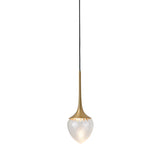Louis Pendant: Extra Large + Satin Brass + Clear + Patterned
