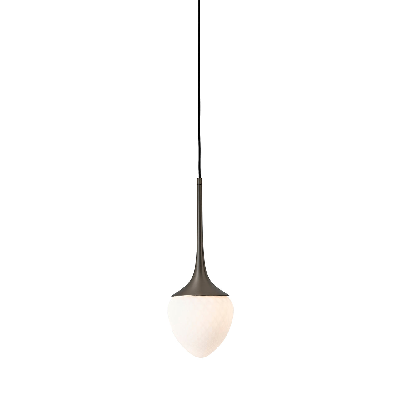 Louis Pendant: Extra Large + Satin Graphite + Opal + Patterned