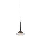 Louis Pendant: Extra Small + Satin Graphite + Clear + Patterned