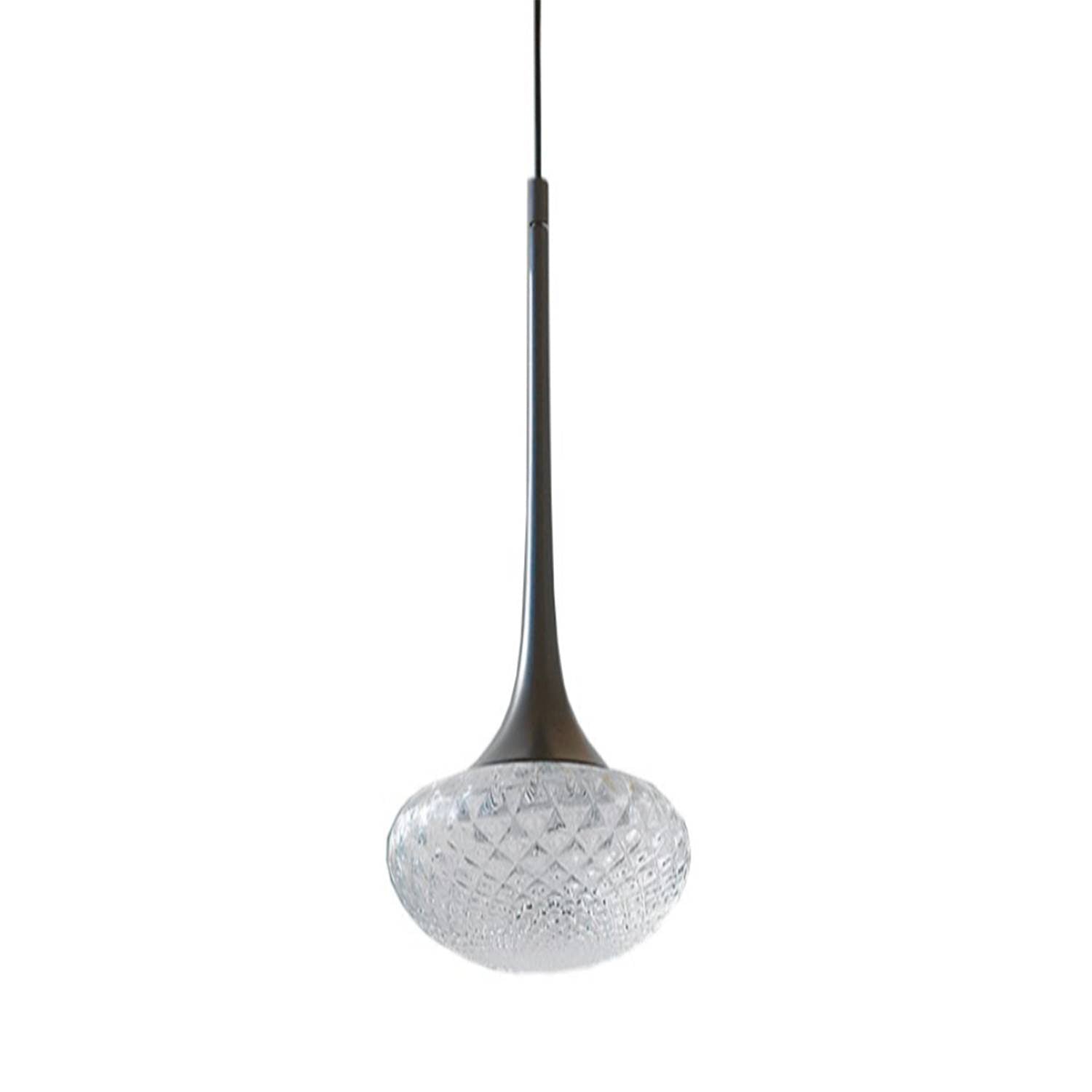Louis Pendant: Extra Small + Satin Graphite + Clear + Patterned
