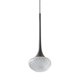Louis Pendant: Extra Small + Satin Graphite + Clear + Patterned