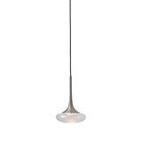 Louis Pendant: Extra Small + Satin Nickel + Clear + Patterned