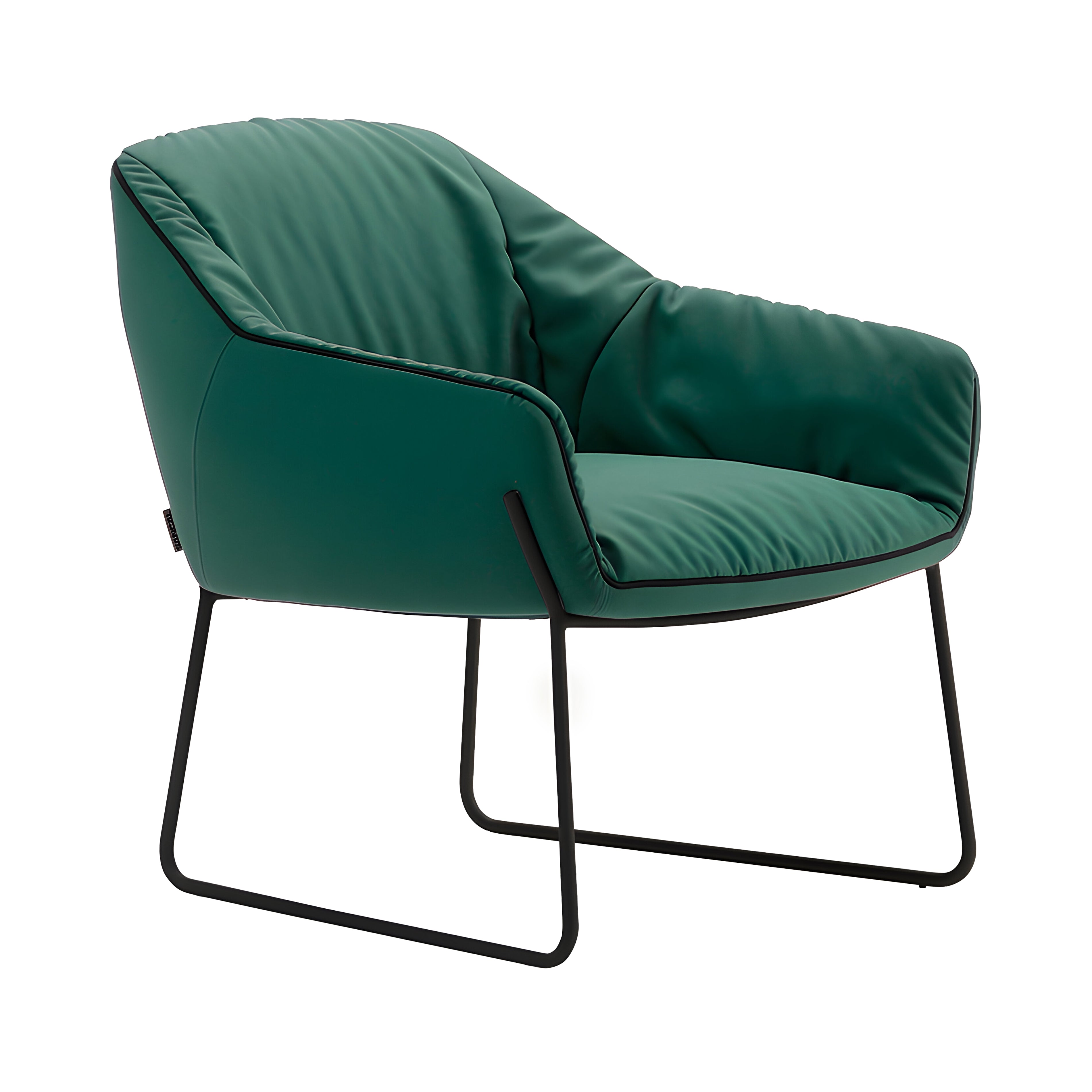 Nido Soft Armchair: Sled Base + Negro Matt Lacquered