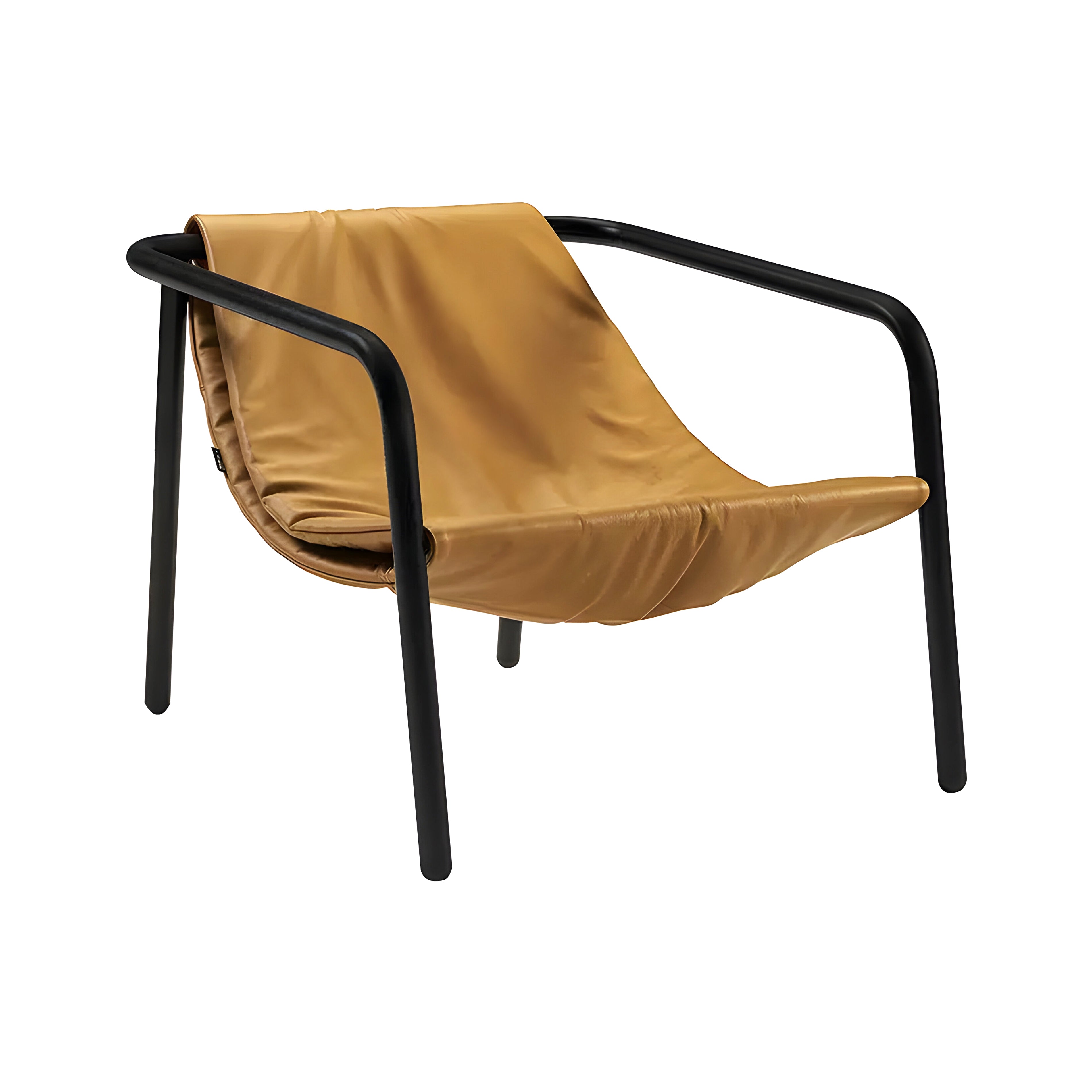 Elle Mini Lounge Chair: Negro Matt Lacquered + Leather