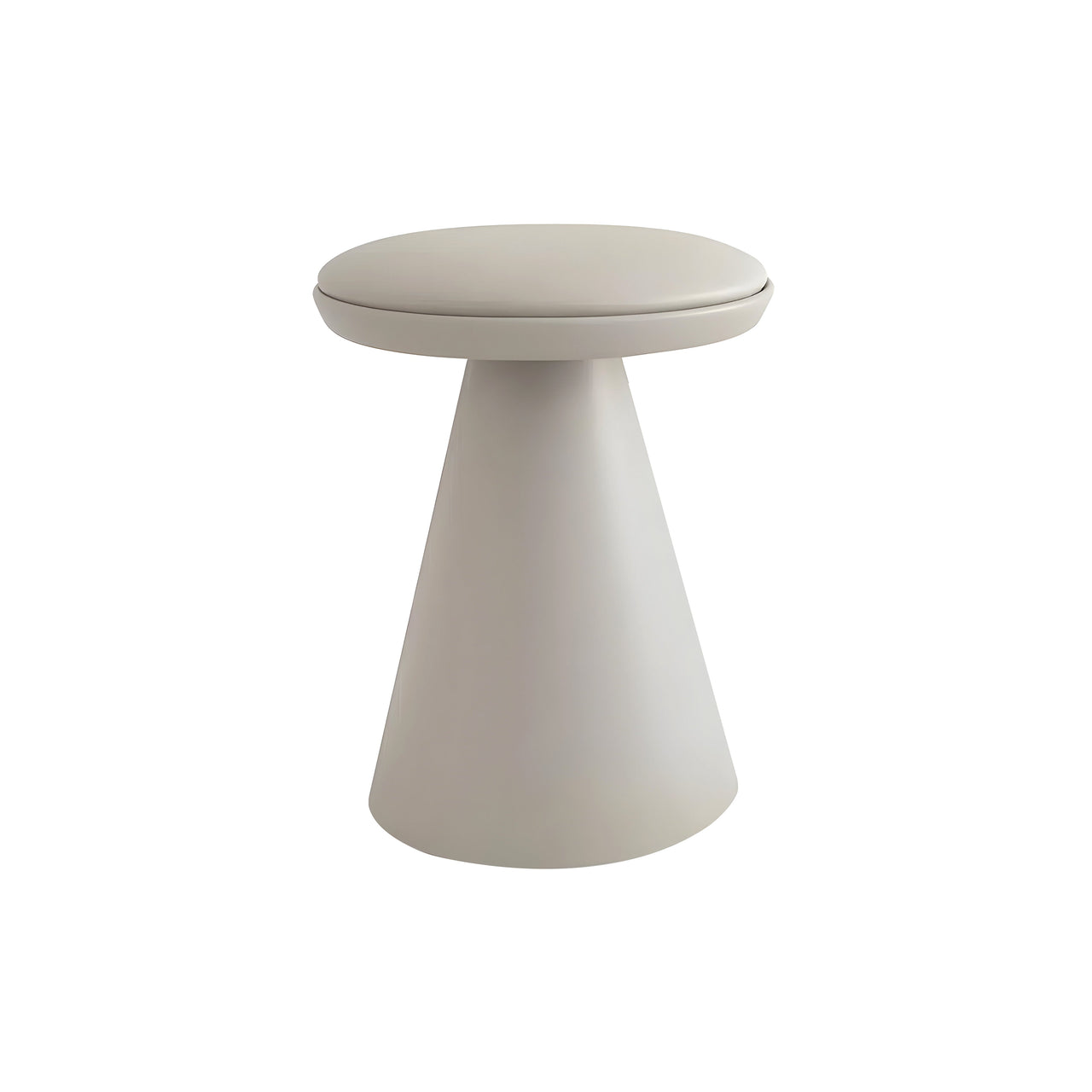Pion Low Stool: Seat Upholstered + Gris Seda Matt Lacquered