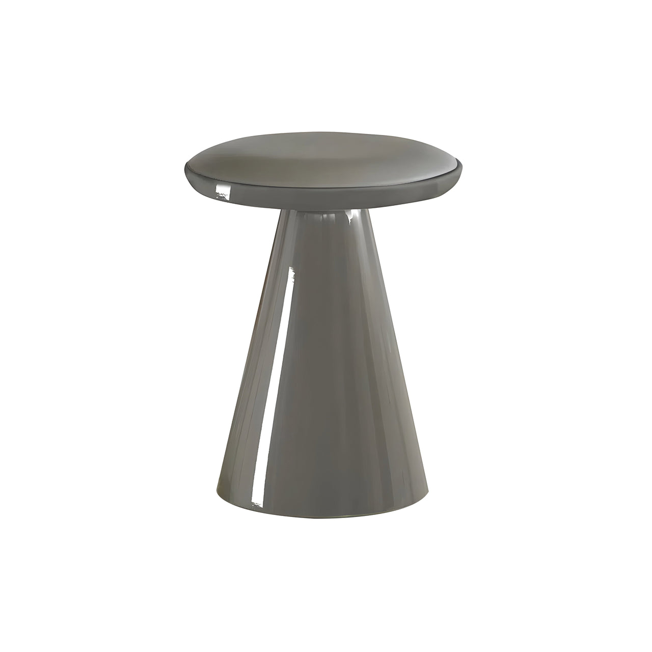 Pion Low Stool: Seat Upholstered + Gris Cuarzo Matt Lacquered