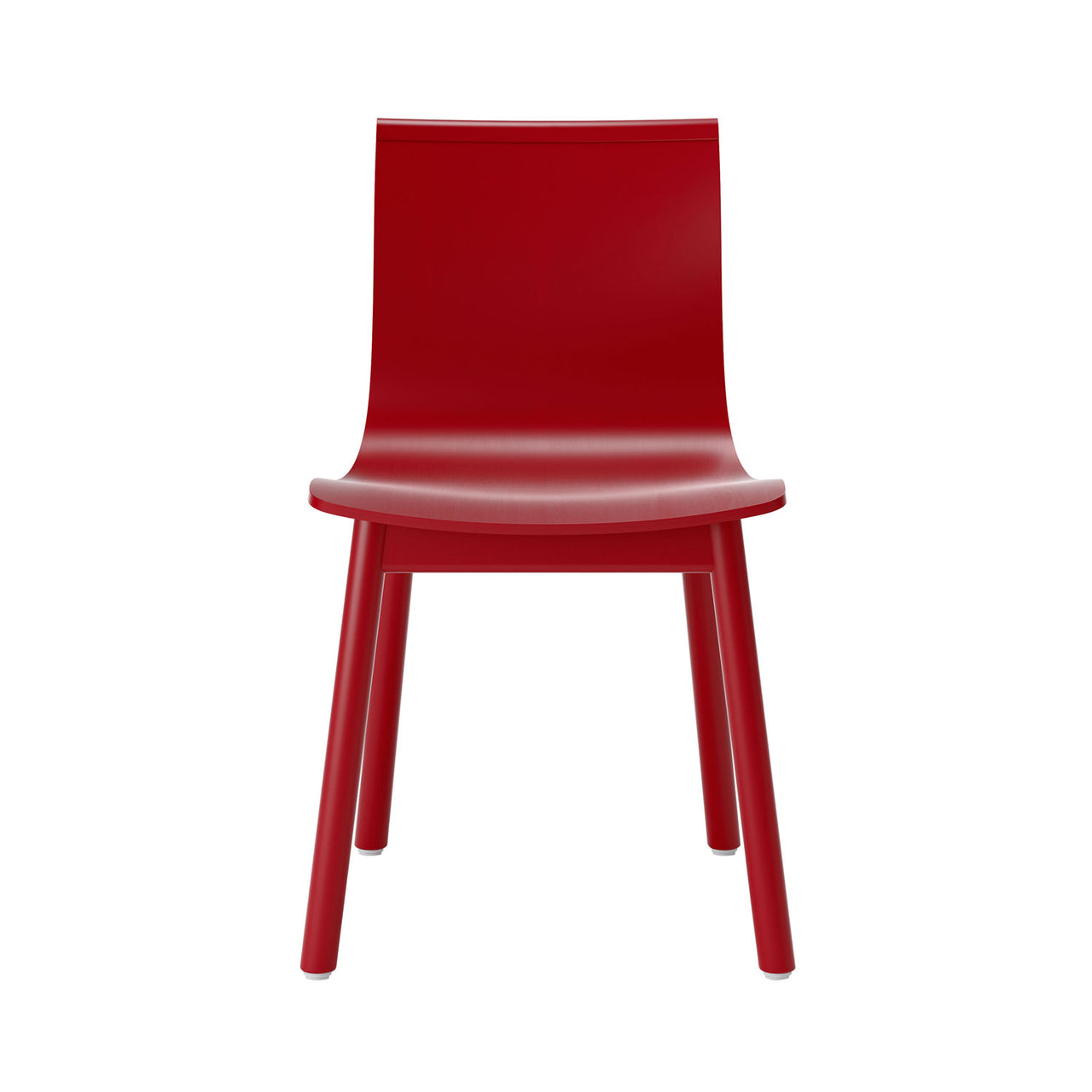 Serif Chair: Wooden Base + Red Lacquered Beech