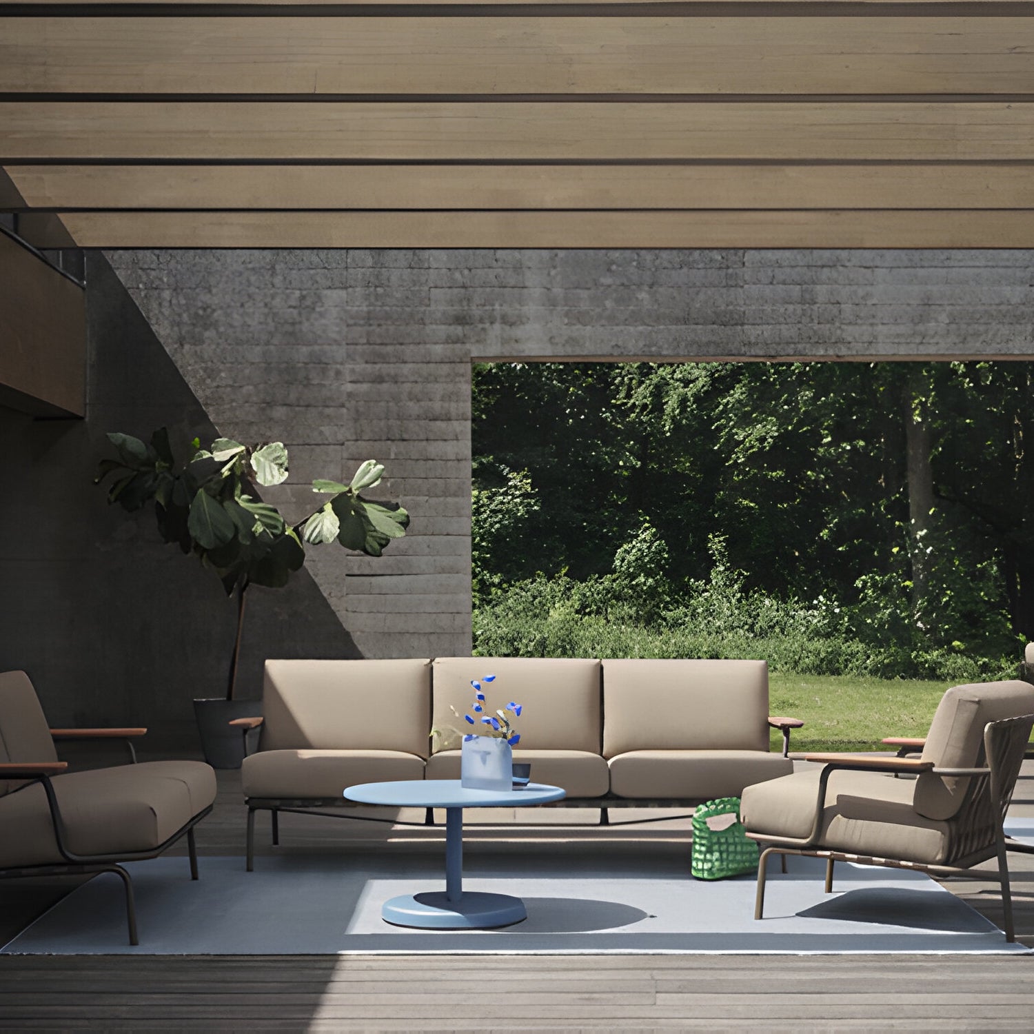 Linear Steel Coffee Table - Quick Ship