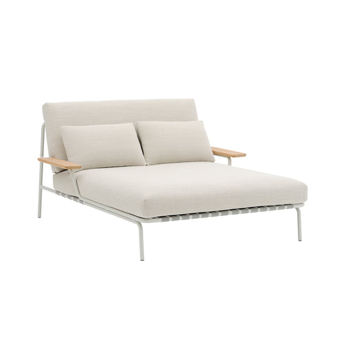Settle Lounge Bed: With Armrest + Grey + Laze