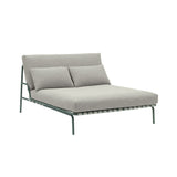 Settle Lounge Bed: Without Armrest + Dark Green + Ribbed Weave