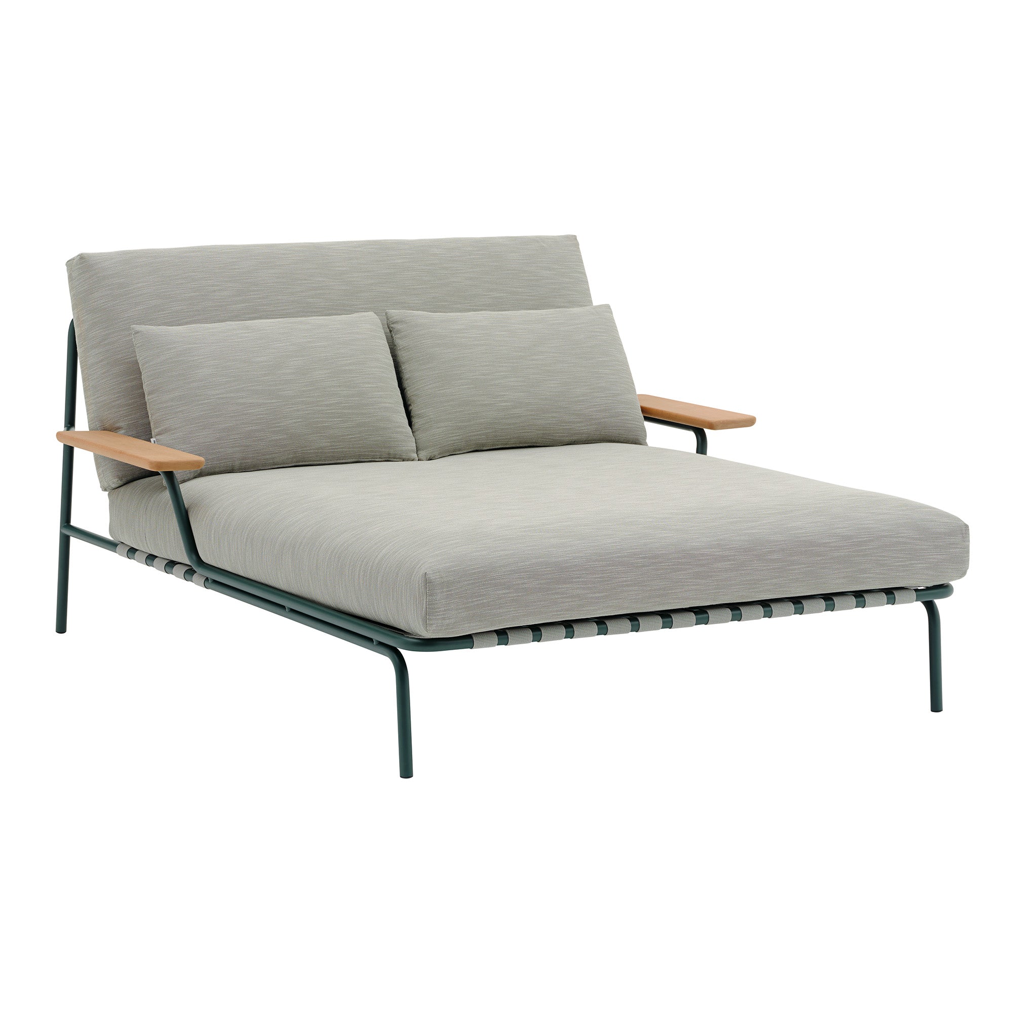 Settle Lounge Bed: With Armrest + Ribbed Weave 2
