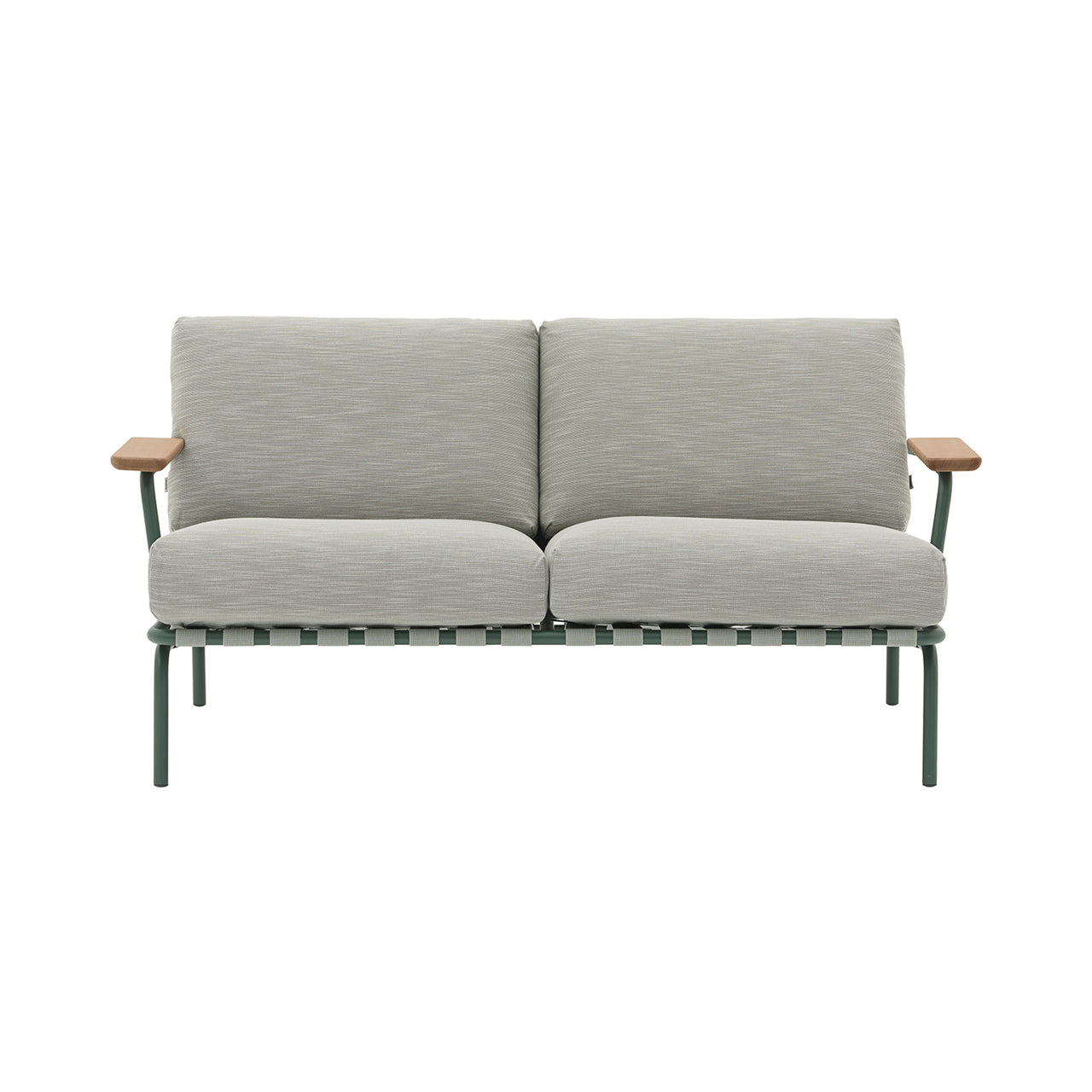 Settle Sofa: 2 Seater + With Armrest + Dark Green + Ribbed Weave
