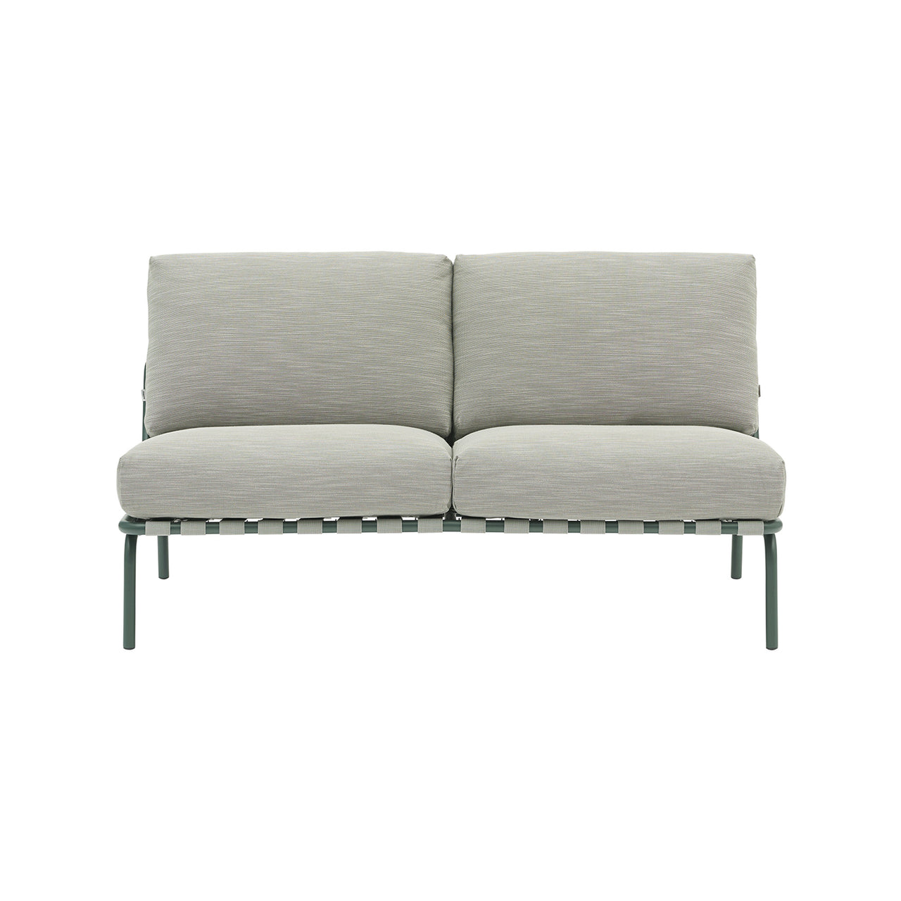 Settle Sofa: 2 Seater + Without Armrest + Dark Green + Ribbed Weave