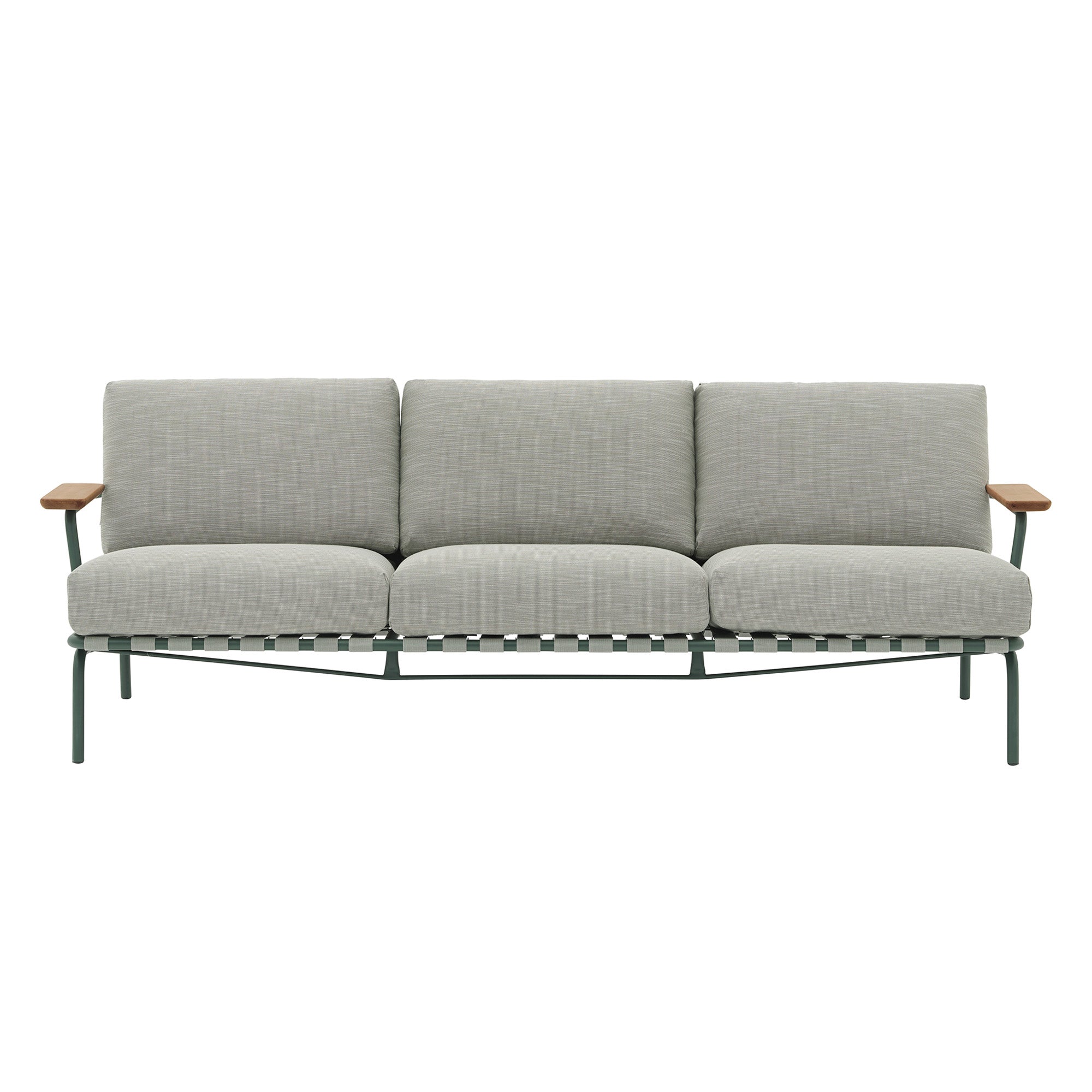 Settle Sofa: 3 Seater + With Armrest + Dark Green + Ribbed Weave