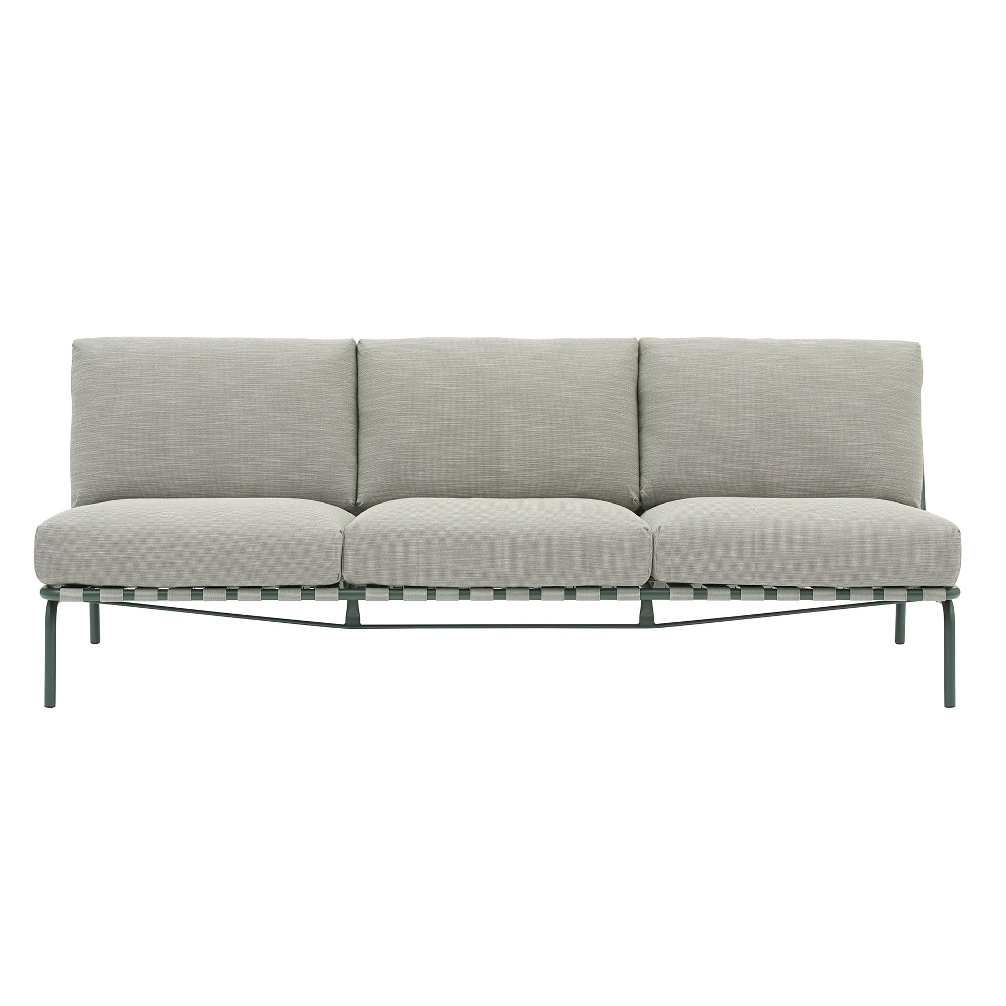 Settle Sofa: 3 Seater + Without Armrest + Dark Green + Ribbed Weave