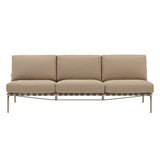 Settle Sofa: 3 Seater + Without Armrest + Taupe + Ribbed Weave
