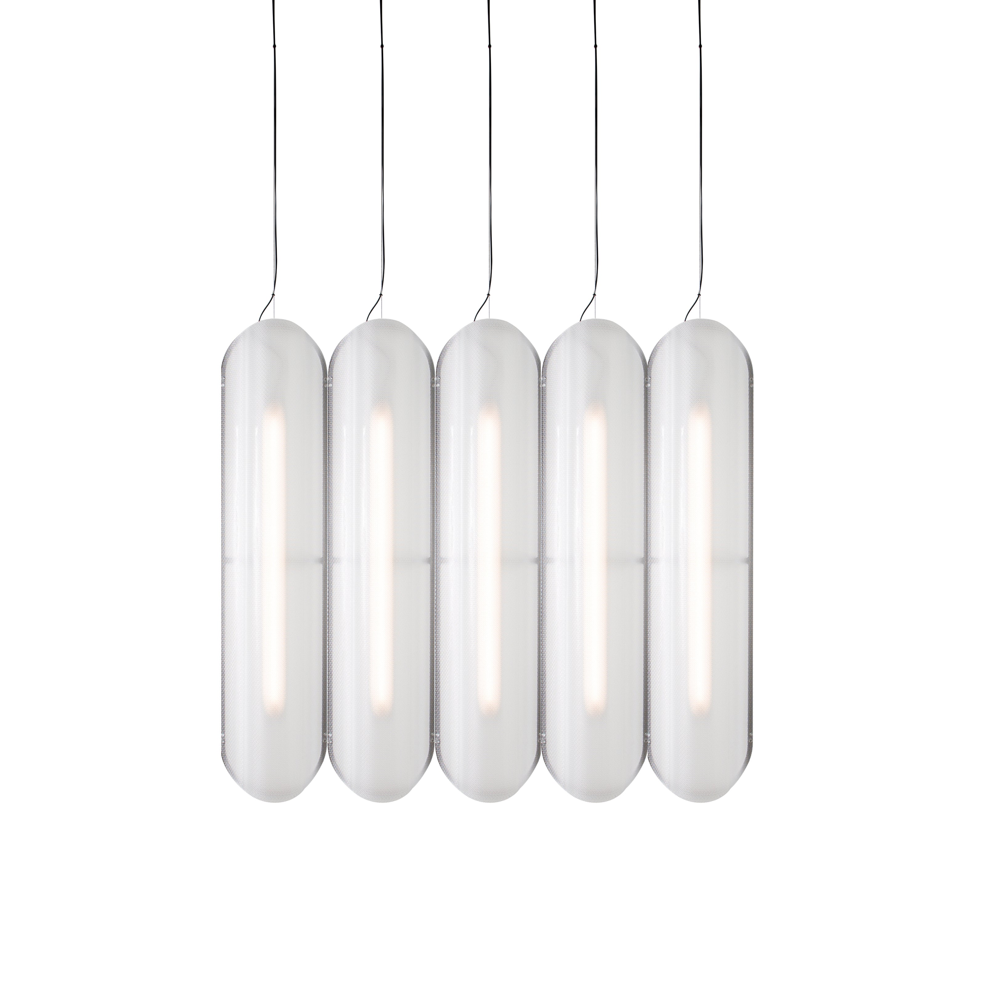 Vale System Pendant Light: Vertical + Side-to-Side + Vale 5 + Silica