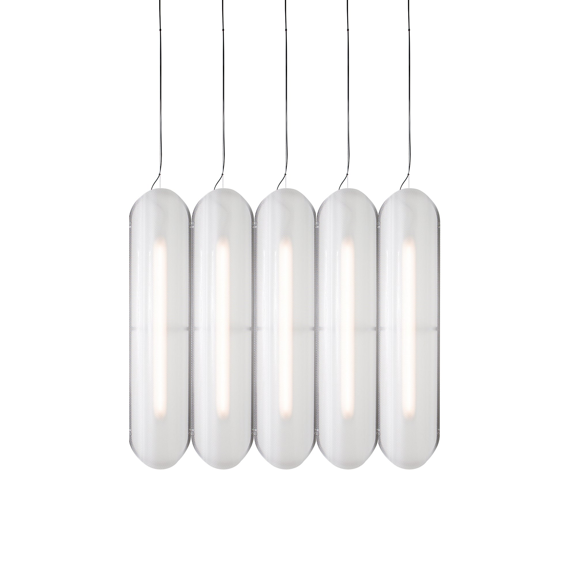 Vale System Pendant Light: Vertical + Side-to-Side + Vale 5 + Silica