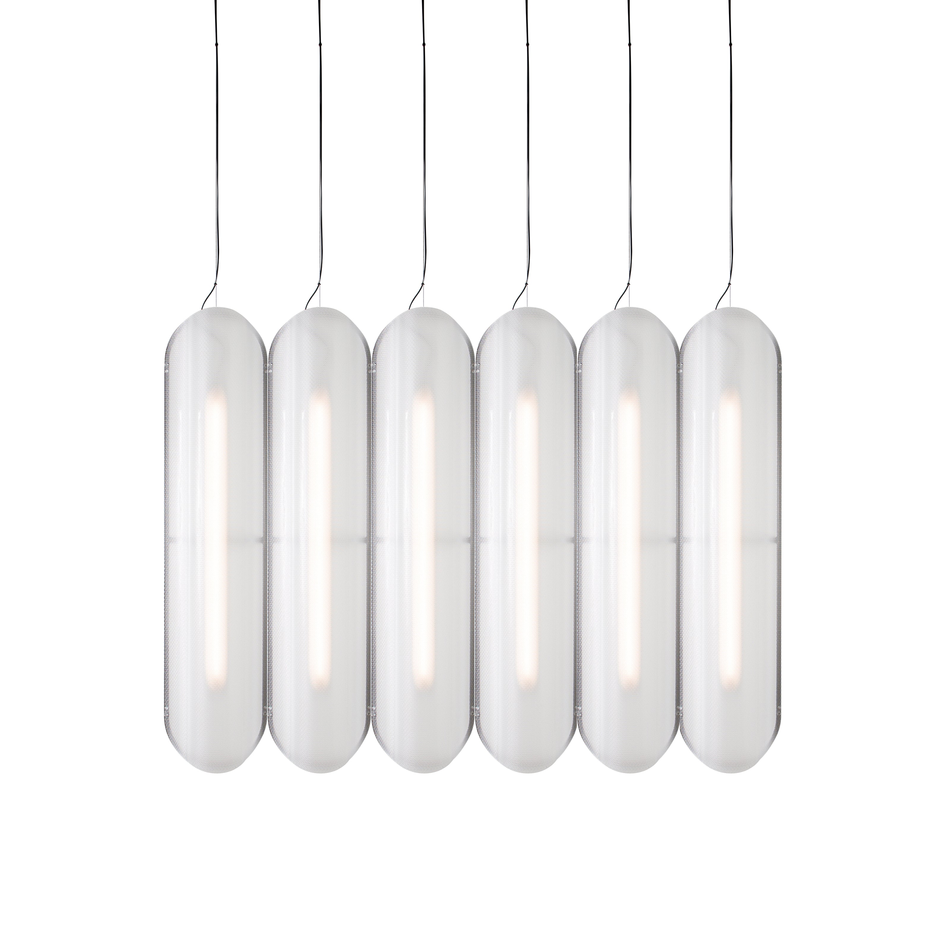 Vale System Pendant Light: Vertical + Side-to-Side + Vale 6 + Silica