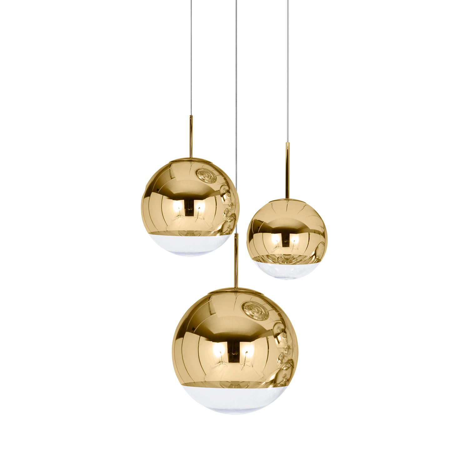 Mirror Ball Round Pendant System: Gold