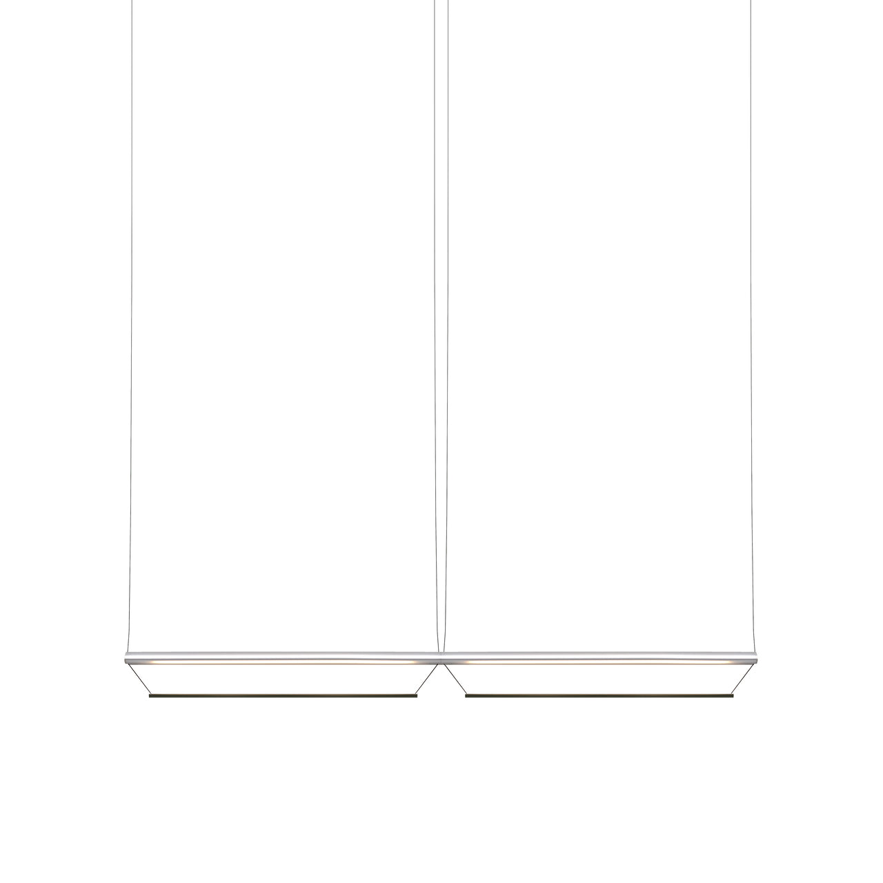 Tier 100 Horizontal Pendant Light: 2H + Anodized Silver + Emerald 