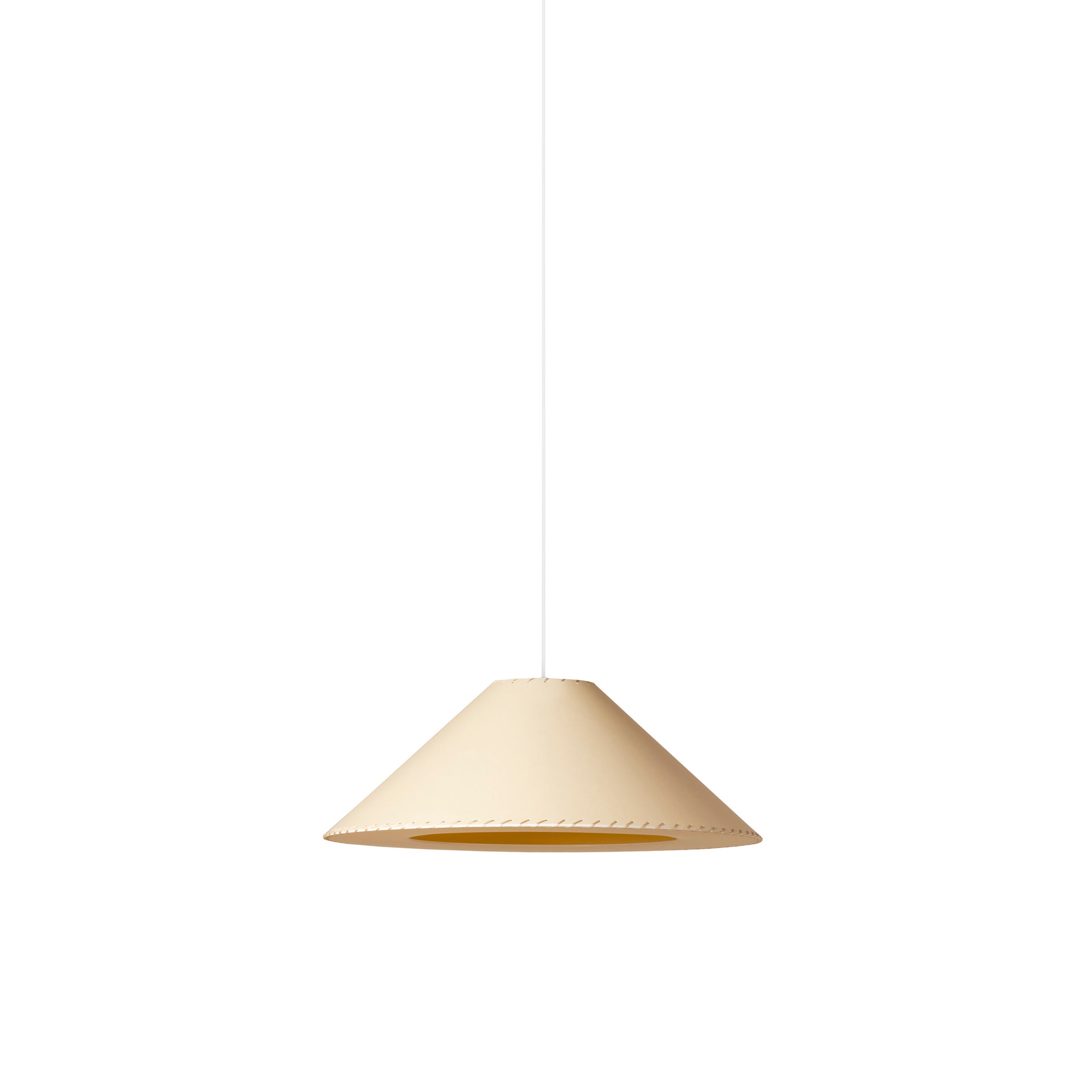 Sísísí Cónicas Planas MT5 Pendant Lamp: Stitched Beige + White