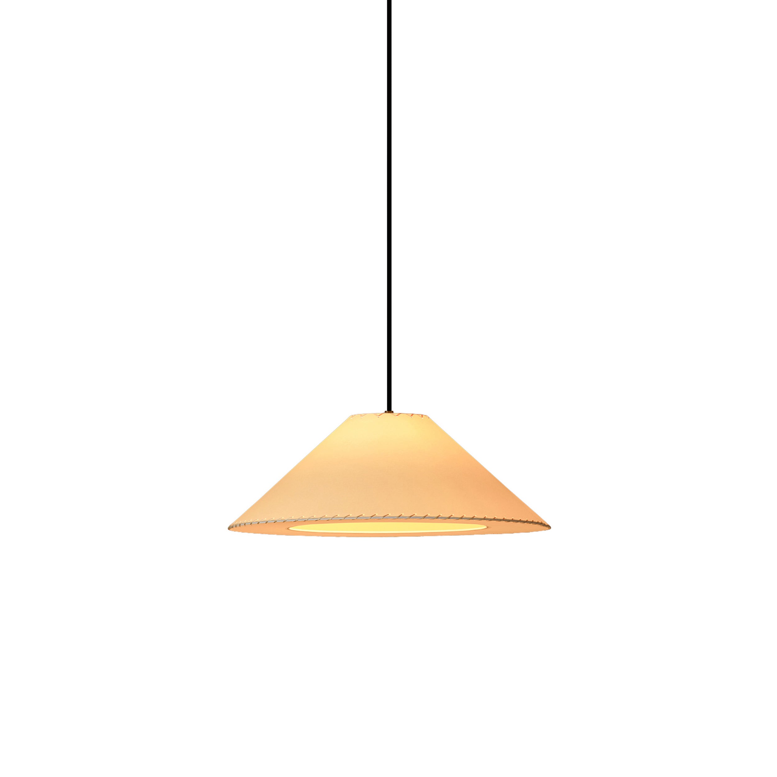 Sísísí Cónicas Planas MT4 Pendant Lamp: Stitched Beige + Black