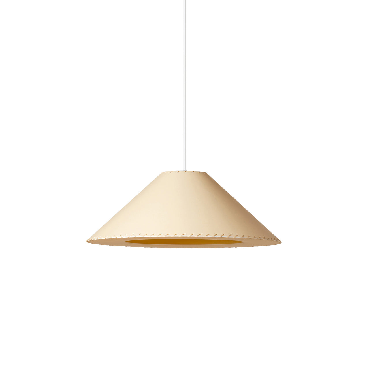 Sísísí Cónicas Planas MT5 Pendant Lamp: Stitched Beige + White