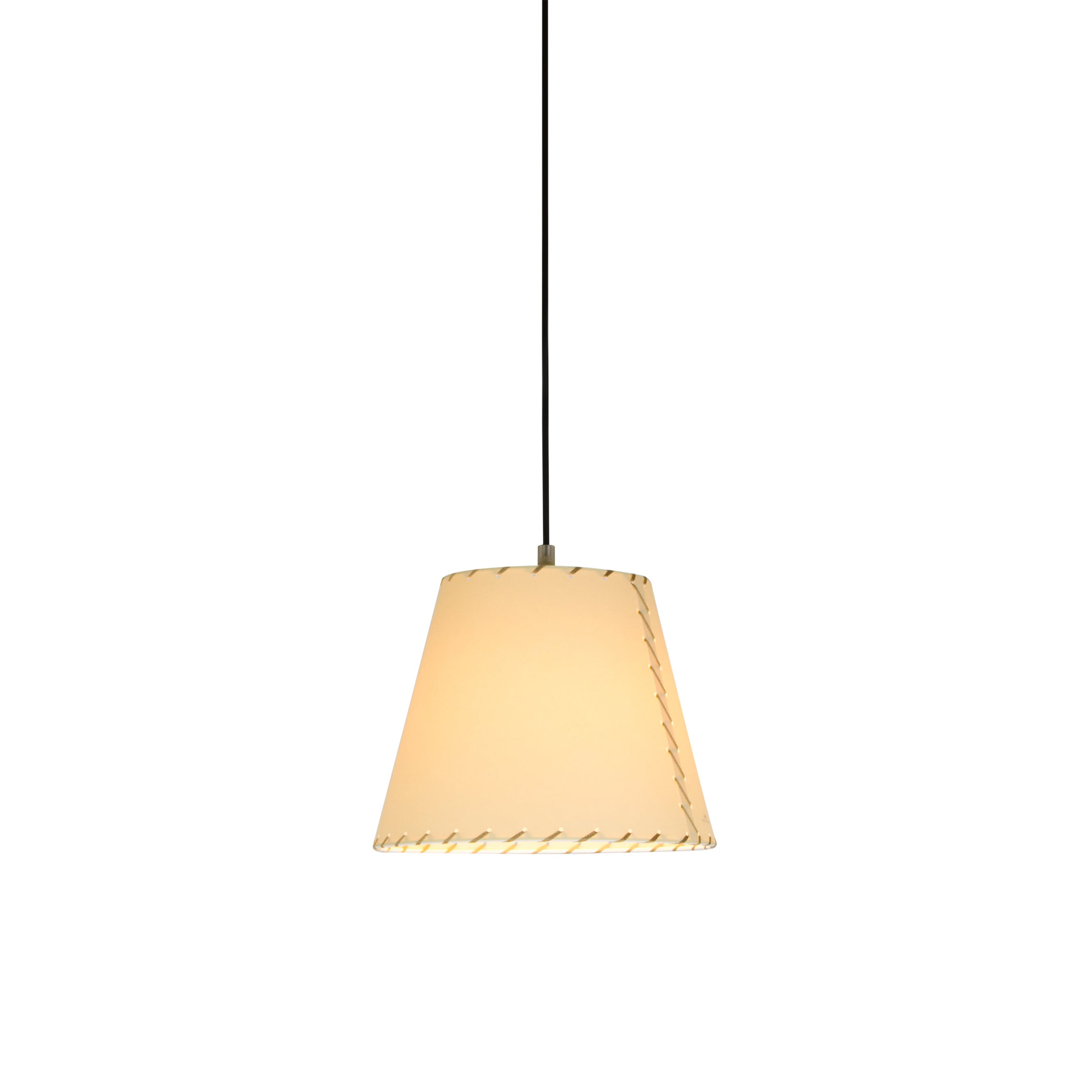 Sísísí Cónicas MT1 Pendant Lamp: Red-Stitched Beige Parchment + Black