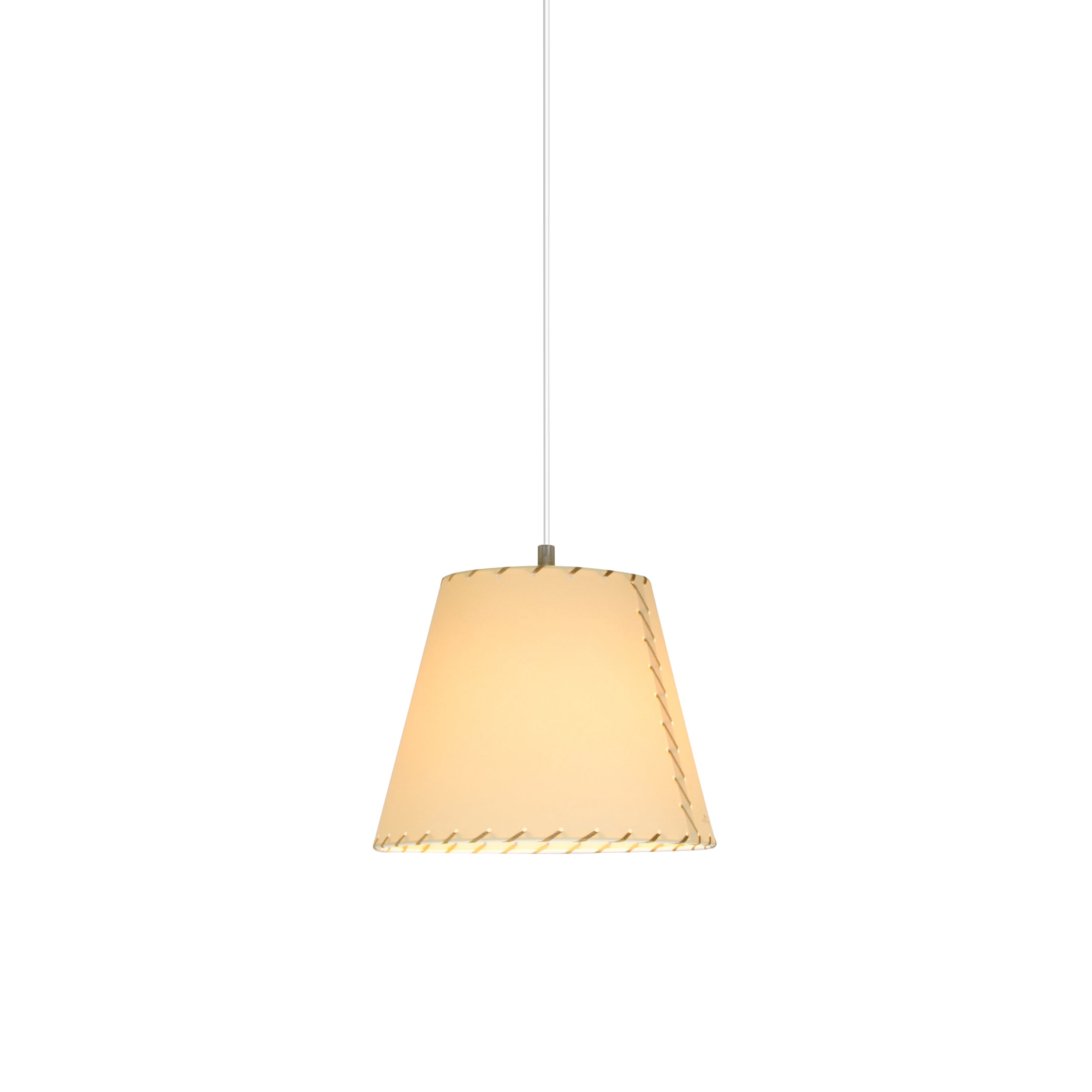 Sísísí Cónicas MT1 Pendant Lamp: Red-Stitched Beige Parchment + White