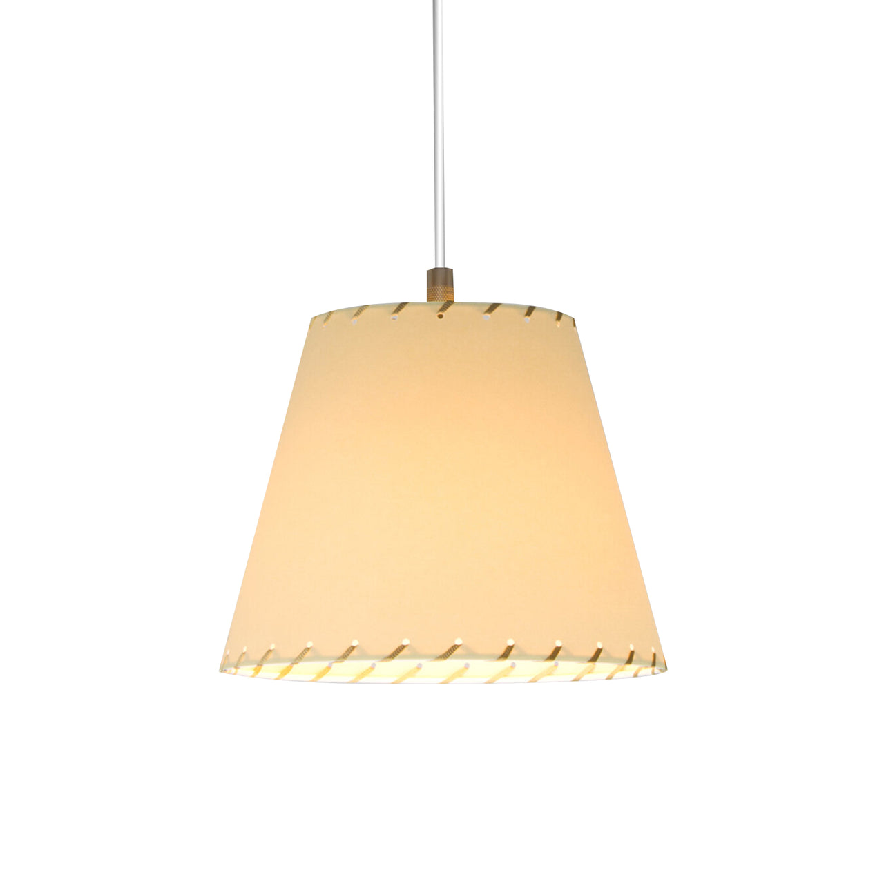 Sisisi Conicas PT1 Pendant Lamp: Stitched Beige Parchment + White