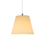 Sisisi Conicas PT1 Pendant Lamp: Stitched Beige Parchment + White