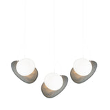 Pebble Linear 3 Pendant Light: B + D + Slate + Pearl